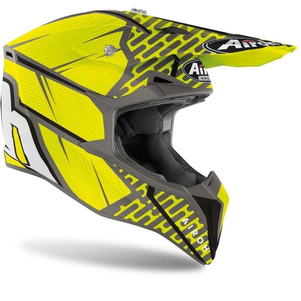 Casco Airoh Cross Off-Road Enduro Wraap Idol Giallo