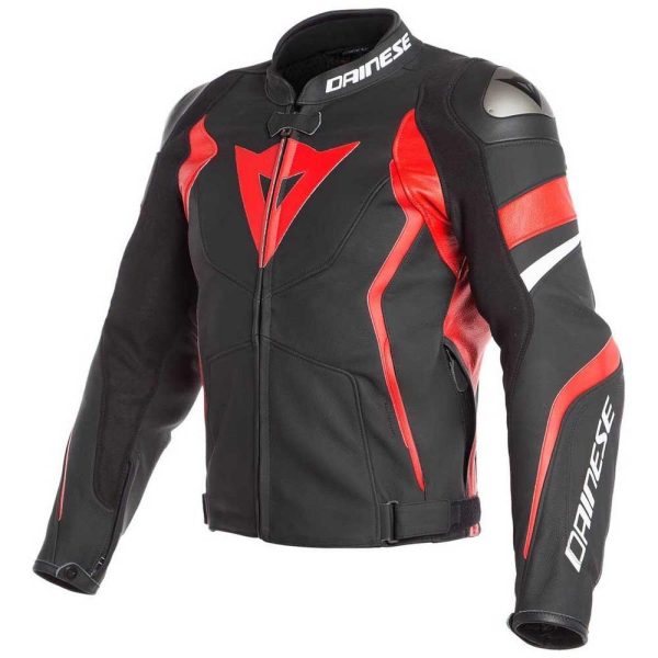 GIUBBOTTO PELLE DAINESE AVRO 4 NERO ROSSO